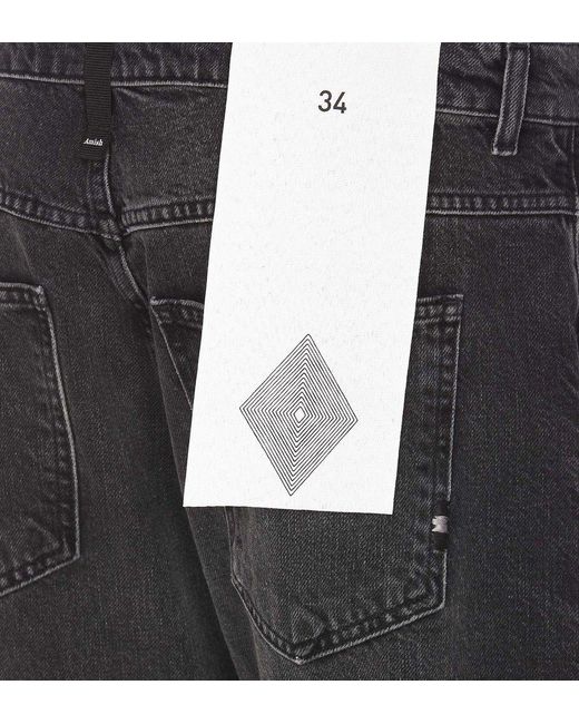 AMISH Black Logo Patch Wide-leg Jeans for men