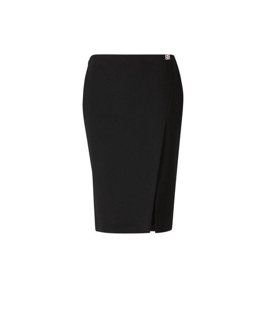 Givenchy Black Logo Crepe Mini Skirt