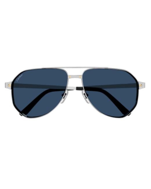 Cartier Blue Pilot Frame Sunglasses for men