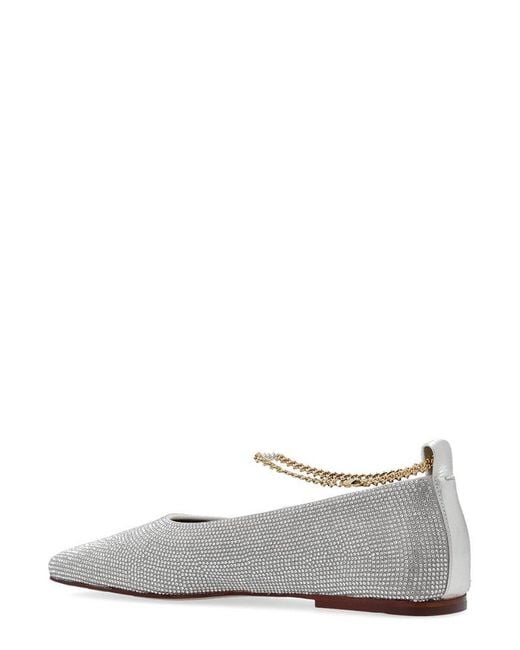 MARIA LUCA White Chain Detail Flat Shoes