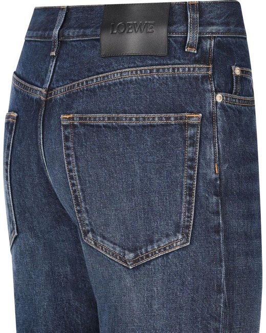 Loewe Blue Turn-up Denim Jeans for men