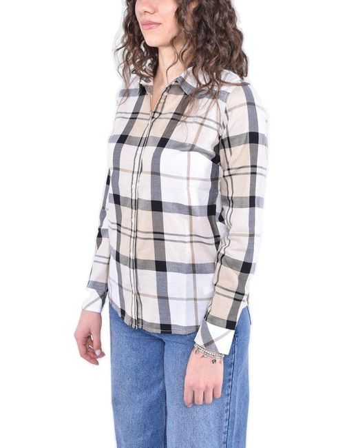 Barbour White Bredon Checked Button-Up Shirt