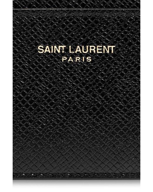 Saint Laurent Black Card Case With Animal Motif for men