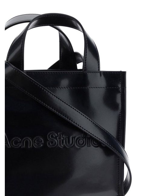 Black Logo-embossed rubber tote bag, Acne Studios
