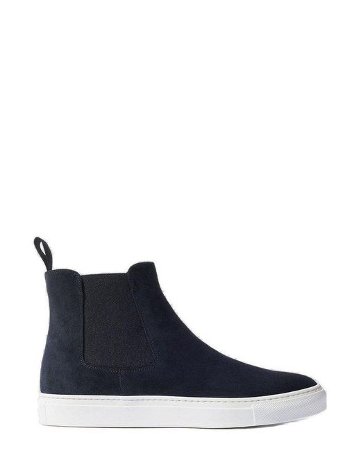 Scarosso Blue Tommaso Round-Toe Chelsea Boots for men