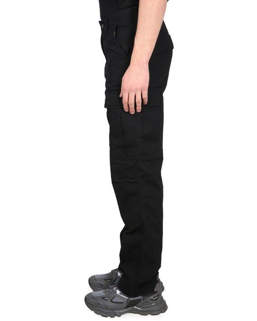 Carhartt Black Straight-leg Logo Patch Cargo Trousers for men