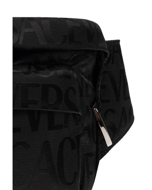 Versace Black Belt Bag With Logo for men