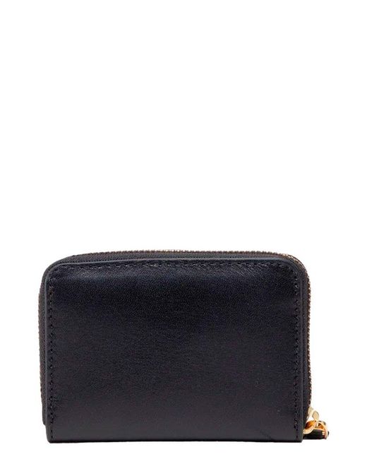 Ralph Lauren Black Logo Plaque Zipped Wallet