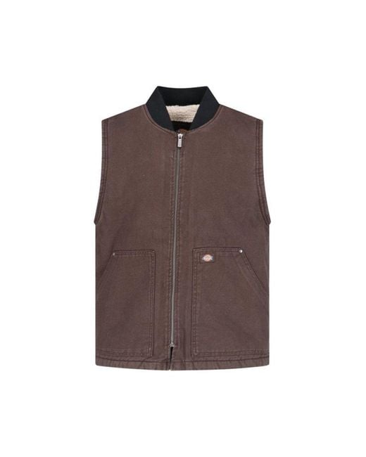 Dickies Brown 'Duck Canvas' Lined Vest for men