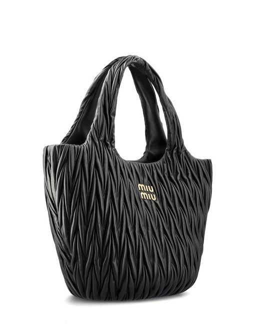 Miu Miu Black Leather Shopping Bag
