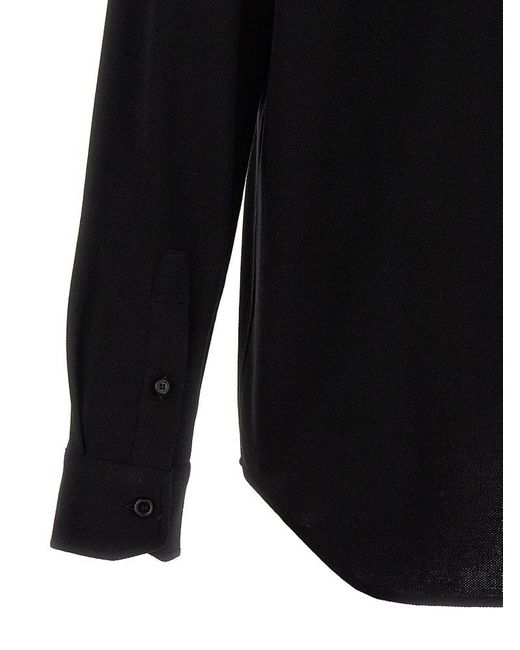 Brioni Black Buttoned Long-sleeved Shirt for men