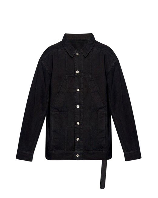 Rick Owens Blue Sphinx Jumbo Worker Button-up Jacket for men