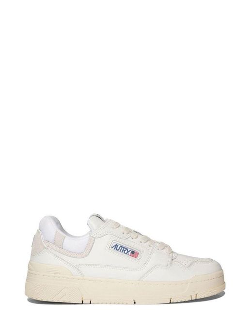 Autry White Clc Lace-Up Sneakers for men