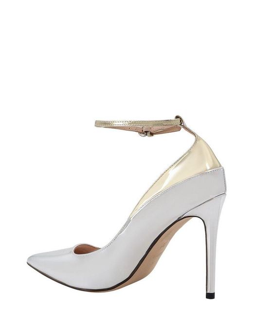 Pinko White Pointed-toe Ankle Strap Pumps