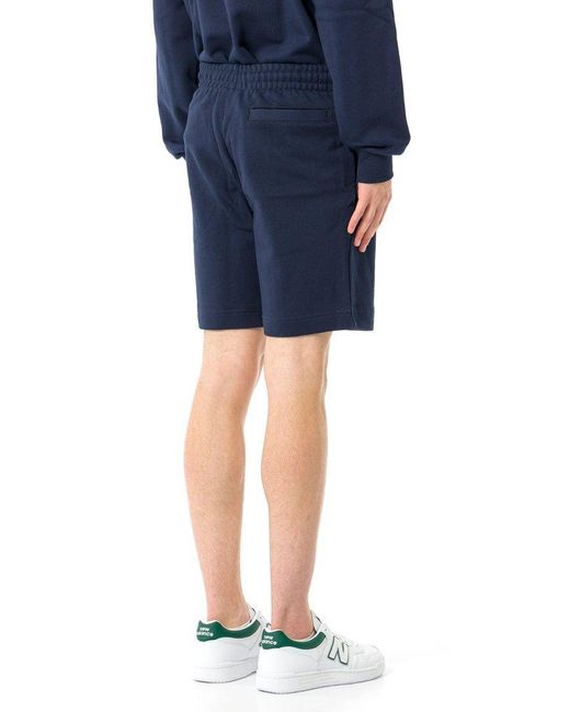 Lacoste Blue Logo Patch Knee-Length Shorts for men