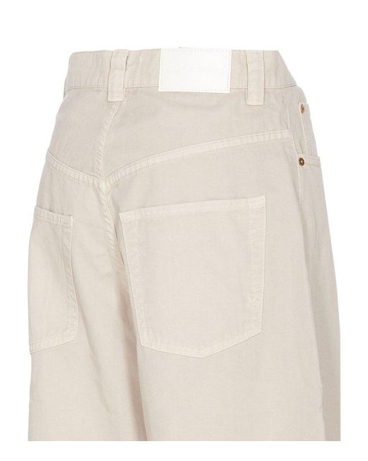 Pinko White High-waist Logo Patch Tapered Jeans