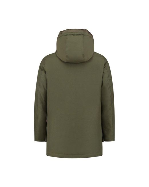 Woolrich Green Arctic Hooded Down Coat for men