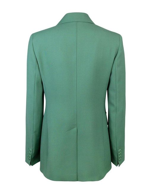 Max Mara Studio Green Single-breasted Long-sleeved Jacket