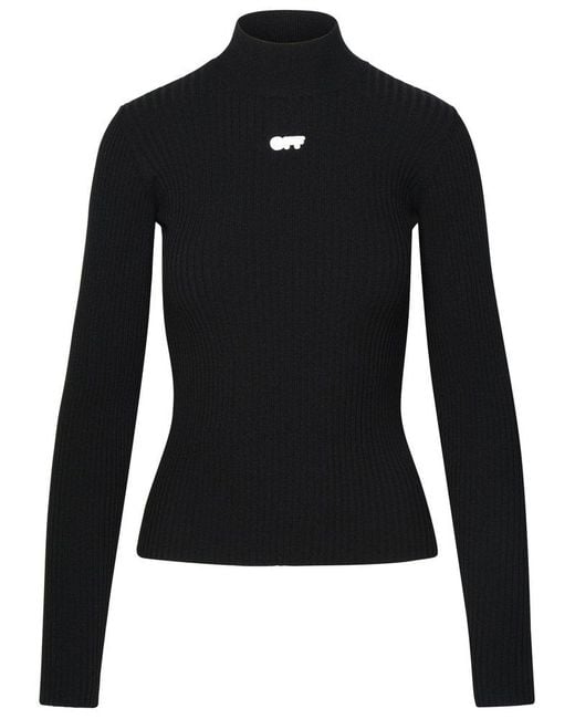 Off-White c/o Virgil Abloh Black Viscose Blend Sweater