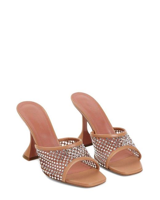 AMINA MUADDI Pink Lupita Embellished Sandals