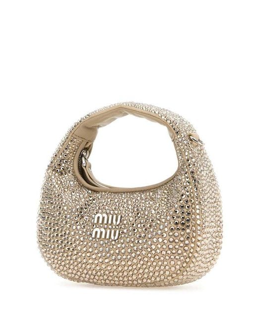 Miu Miu Metallic Wander Embellished Mini Tote Bag