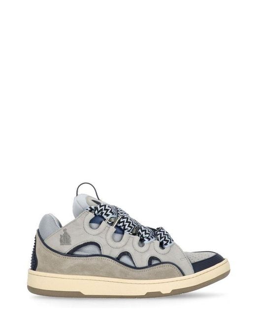 Lanvin White Curb Lace-up Sneakers for men