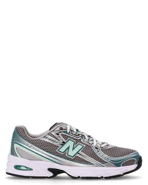 New Balance White 740 Lace-Up Sneakers for men