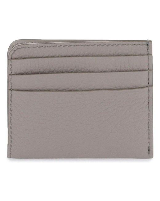 Maison Margiela Gray Four-stitch Grained-texture Cardholder