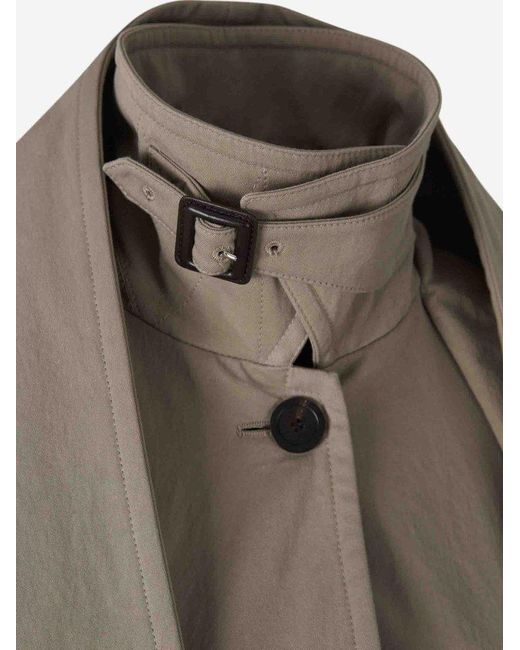 Balenciaga Brown Flipped Hooded Trench Coat