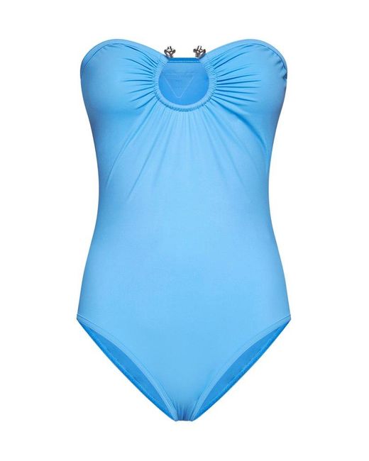 Bottega Veneta Blue Stretch Nylon Swimsuit