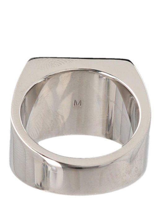 VTMNTS Barcode Engraved Puffer Ring in Gray | Lyst