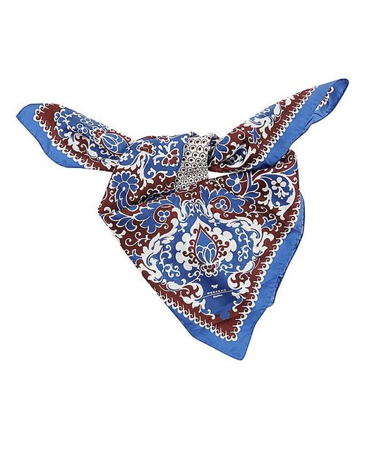 Weekend by Maxmara Blue All-over Patterned Twill Scarf