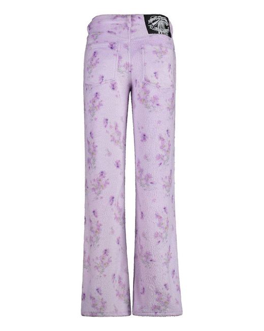 Acne Purple Technical Fabric Pants