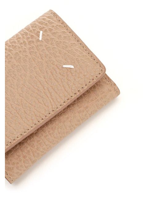 Maison Margiela Four-stitch Logo Tri-fold Wallet in Natural | Lyst UK