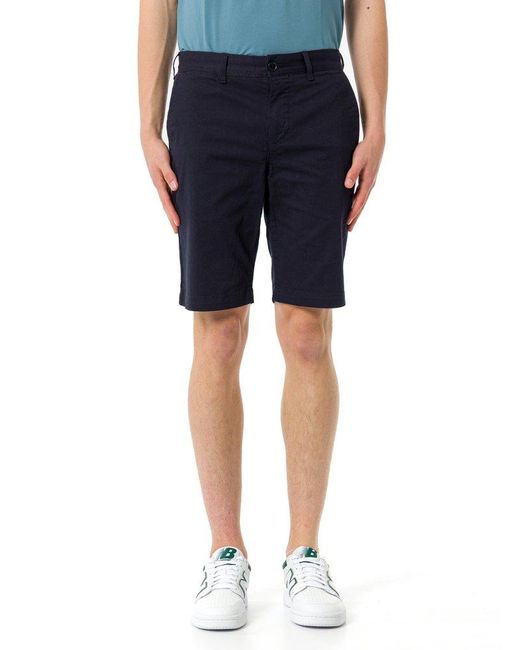 Lacoste Blue Logo Patch Knee-Length Shorts for men