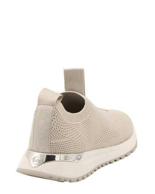 MICHAEL Michael Kors Gray Bodie Logo Tape Stretch Knit Slip-on Trainers