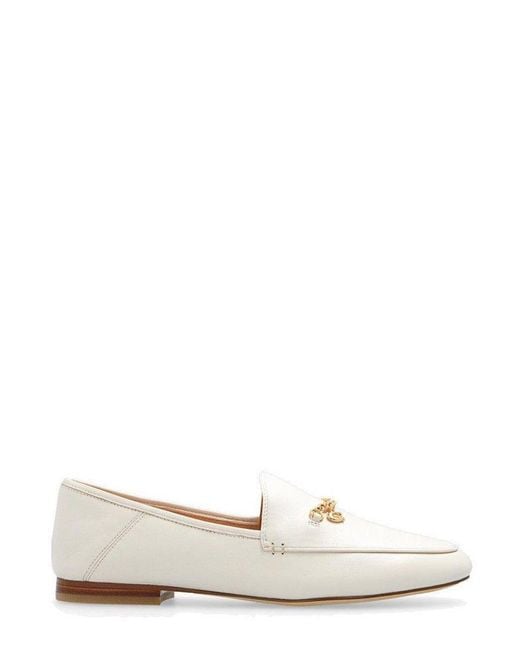 COACH White Hanna Leather Loafers