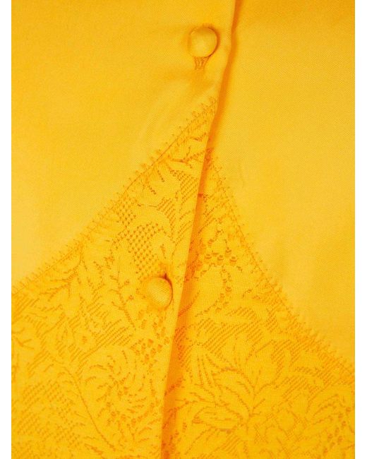 Jil Sander Yellow Lace Paneled Shirt