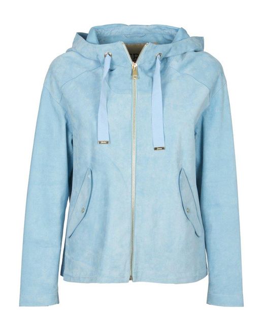 Herno Blue Zip-up Hooded Jacket