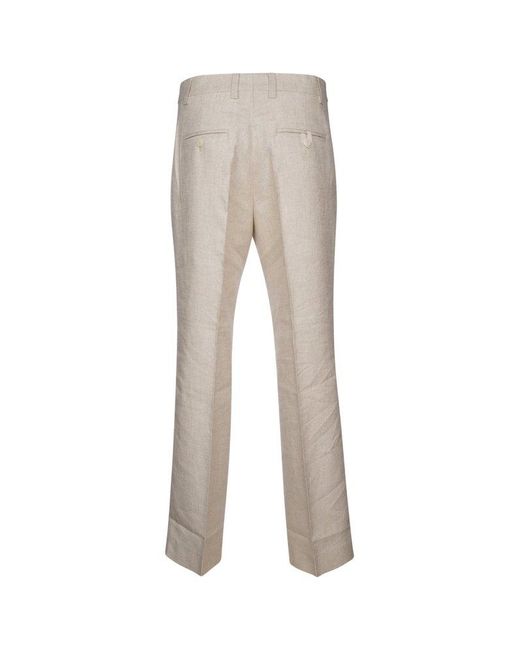 Jacquemus Natural Pleated Trousers for men