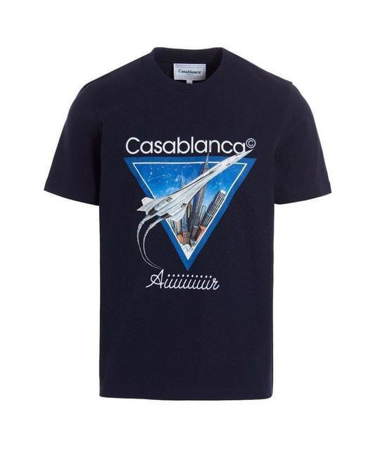 CASABLANCA Blue Tunis Aiiiir T-shirt for men