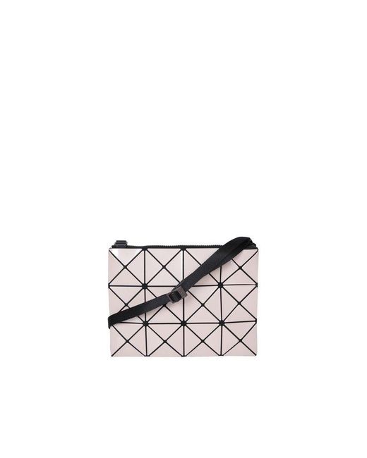 Bao Bao Issey Miyake White Lucent Gloss Geometric Zipped Crossbody Bag