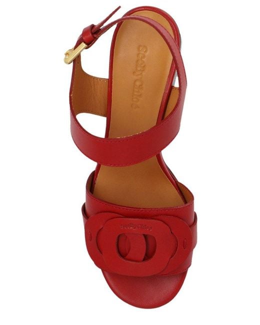 See By Chloé Red Loys Heeled Sandals