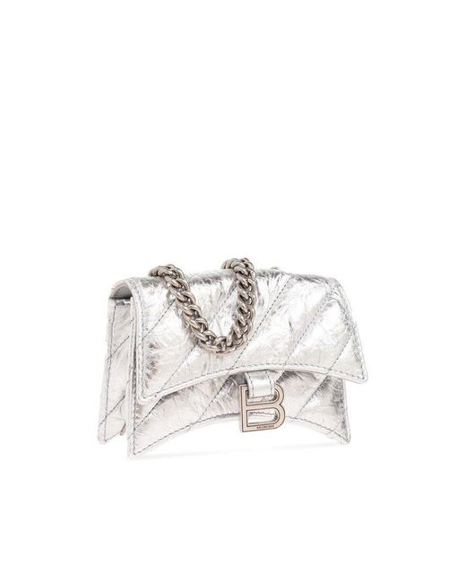 Balenciaga White 'crush Mini' Shoulder Bag,
