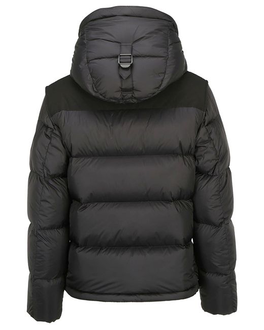 Burberry Synthetic Detachable Sleeve Hooded Puffer Jacket in Black for ...