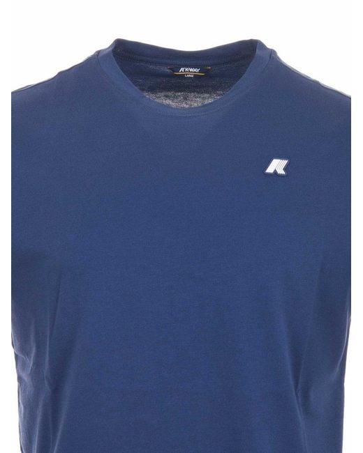 K-Way Blue Odom Crewneck T-Shirt for men