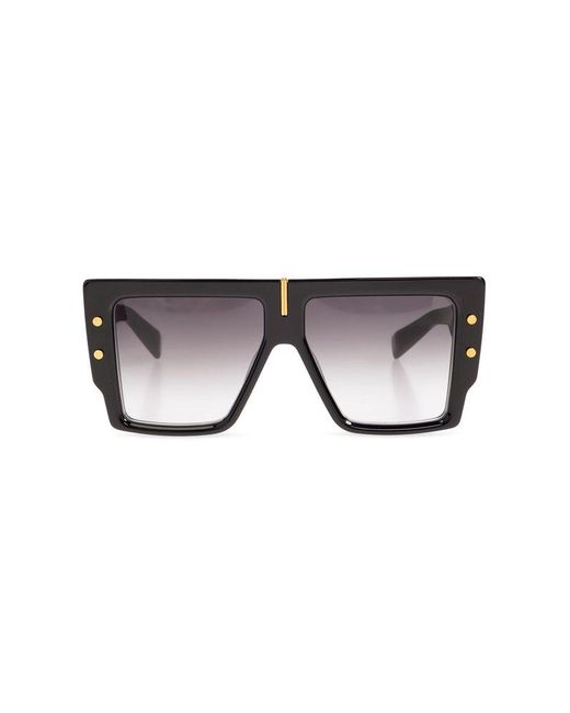 BALMAIN EYEWEAR Black Square Frame Sunglasses