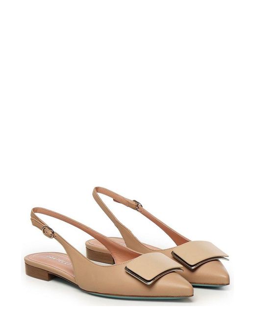 Fratelli Russo Brown Pointed Toe Slingback Flat Shoes