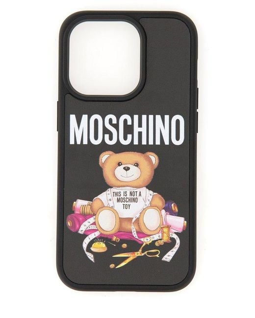 Moschino Black Teddy Cover For Iphone 14 And 14 Pro