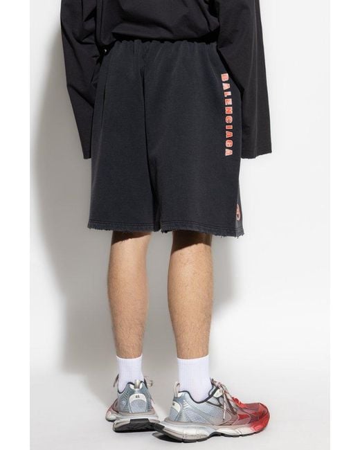 Balenciaga Blue Shorts With Vintage Effect, for men